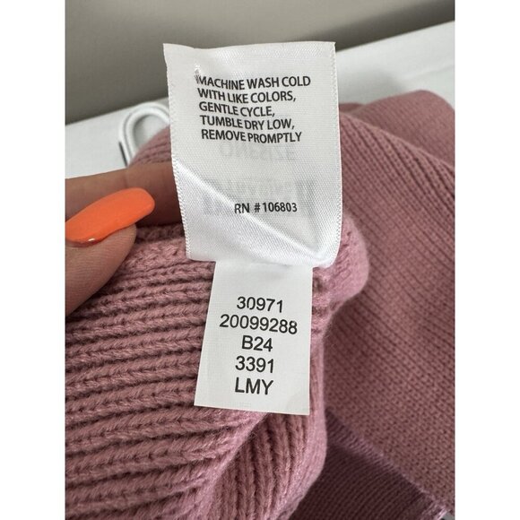 Duluth Womens Pink Knit Hooded Pockets Scarf Cozy Cabincore Winter Layers Girly - Picture 6 of 9